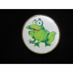 BROCHE fantaisie, Crapaud charmant, sertie en résine