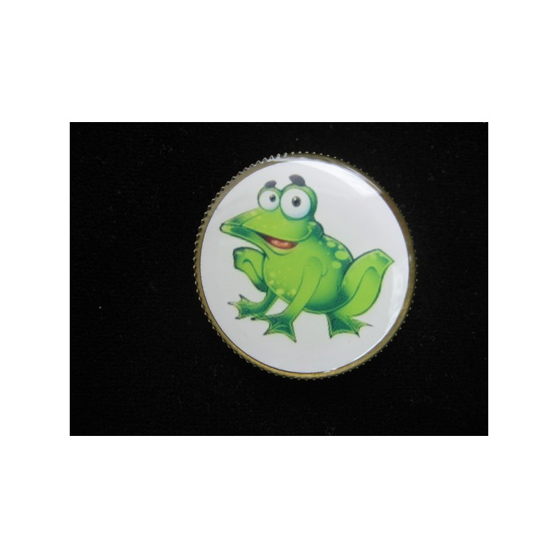 BROCHE fantaisie, Crapaud charmant, sertie en résine