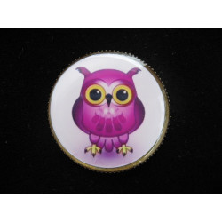 Fancy brooch, My owl, set with resin
