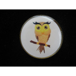 Fancy brooch, My owl, set in resin
