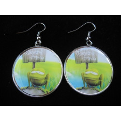 Fancy earrings, my prince charming, set in resin