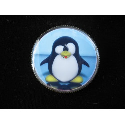 BROCHE Kawaii, Pingouin Cartoon, sertie en résine