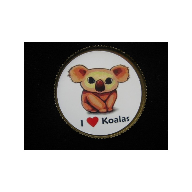 BROCHE fantaisie, I love koalas, sertie en résine