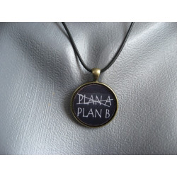 Fantasy pendant, Plan A or Plan B, set in resin