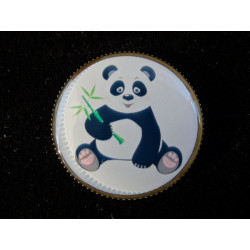 Fancy RING, Panda, set with resin