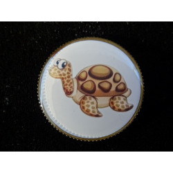 BAGUE fantaisie, tortue Cartoon, sertie en résine