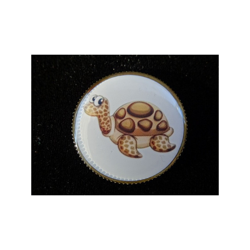 Fancy ring, Cartoon turtle, set in resin