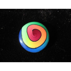 Petite bague ronde pop noire/multicolore