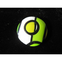 Bague Mondrian, blanche/verte, en Fimo