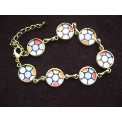 BRACELET petits cabochons, pois multicolores