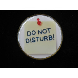 Fancy brooch, Do not disturb, set in resin