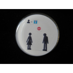 BROOCH Comic style, dead end, set in resin