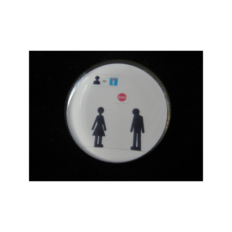 BROCHE Style BD, impasse amoureuse, sertie en résine