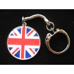 Vintage Key Ring, Union Jack, Set in Resin