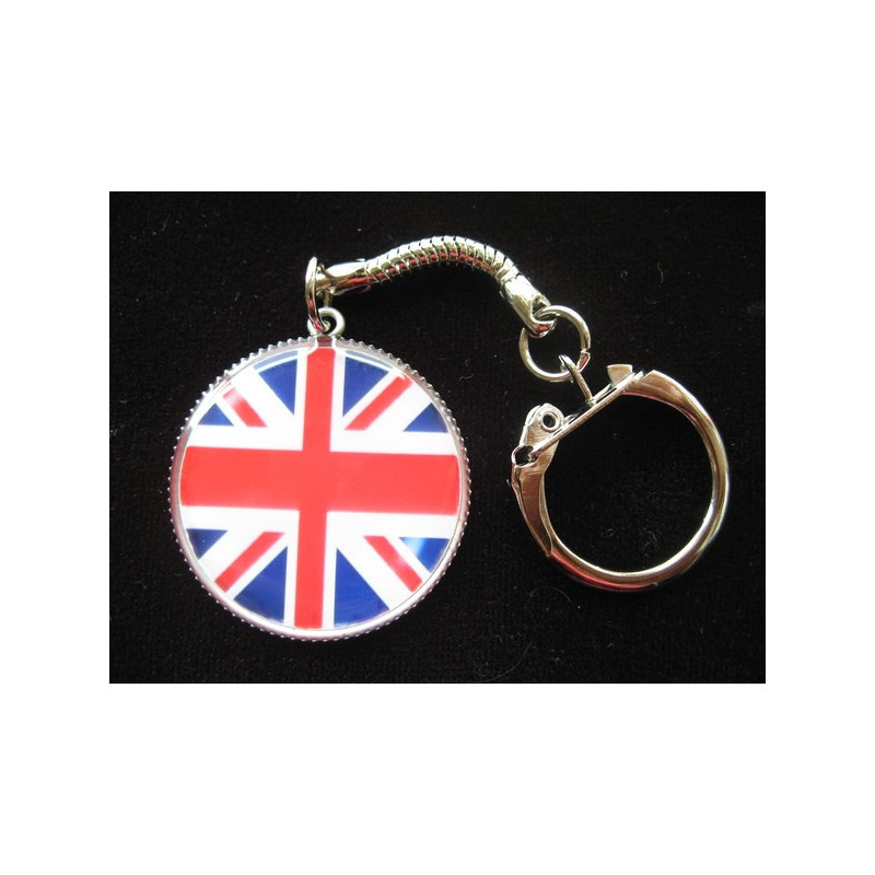 Vintage Key Ring, Union Jack, Set in Resin