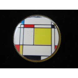 Vintage brooch, Mondrian spirit, set with resin