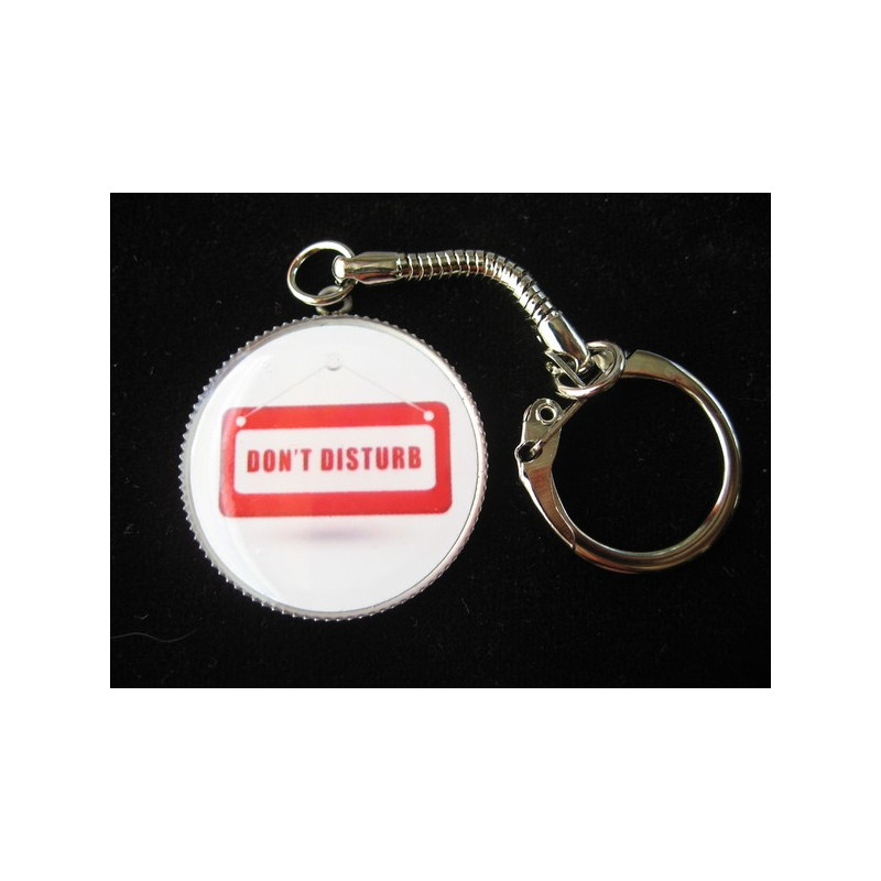 Fancy keyring, Don't Disturb, set in resin