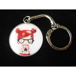 Keychain Kawai, Dolls Alex, set in resin