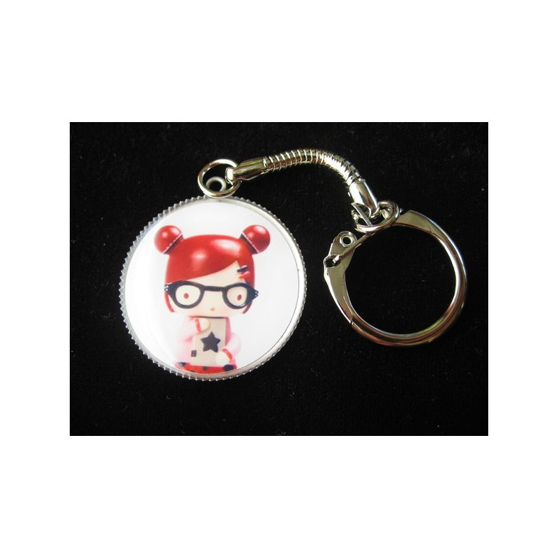 Keychain Kawai, Dolls Alex, set in resin