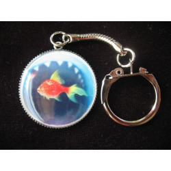 Fancy keychain, fish and shark, set with resin