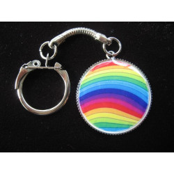 Porte-Clés pop, Arc-en-ciel multicolore, serti en résine