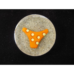 Summer ring, orange bikini bottom, on resin sand background