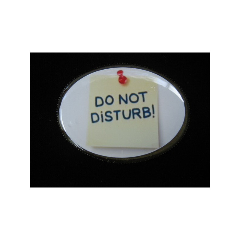 BROCHE ovale, Do not disturb, sertie en résine