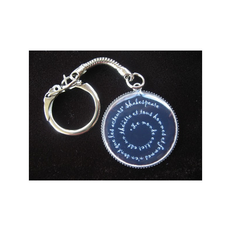 Porte-Clefs vintage, Shakespeare, sur fond noir