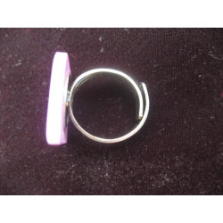 Petite bague carrée pop lilas/prune