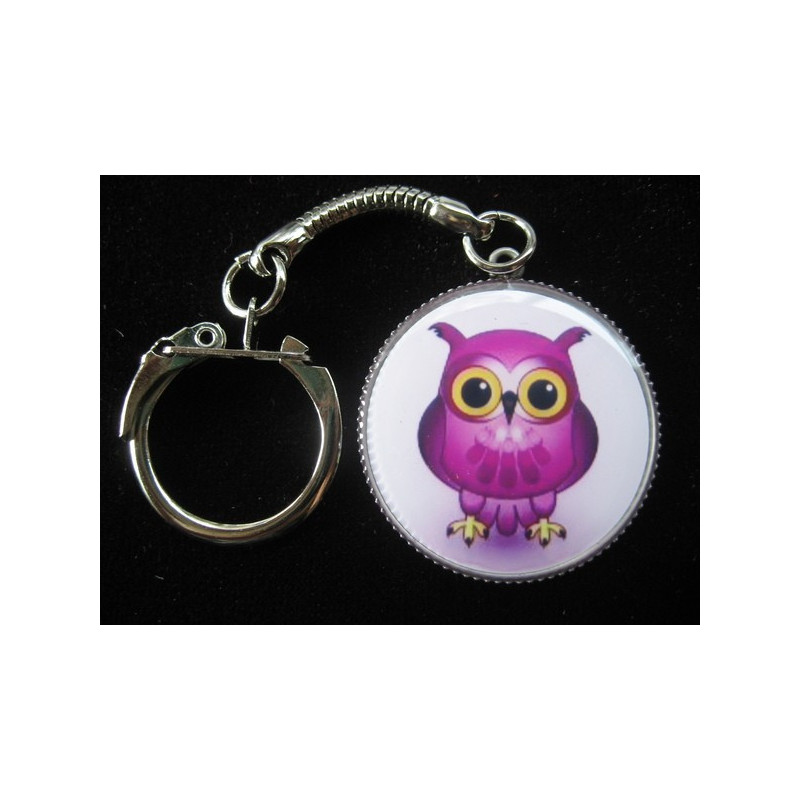 Fancy key ring, My Owl, set in resin
