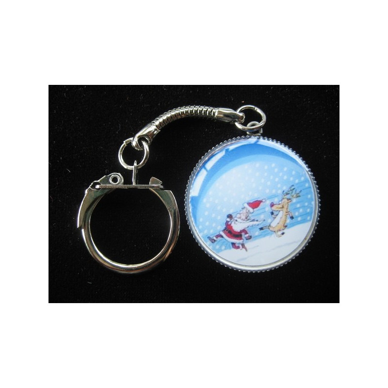 Fantasy keychain, Christmas wildfire, set with resin