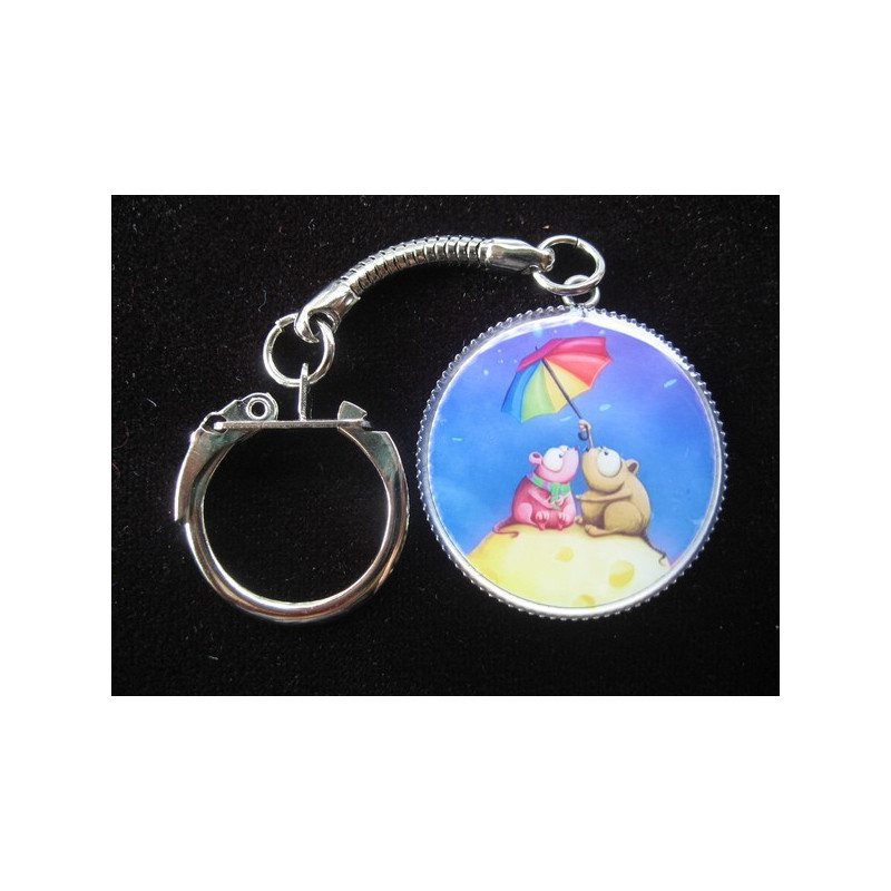 Fancy Keychain, Love Mouse, Set in Resin