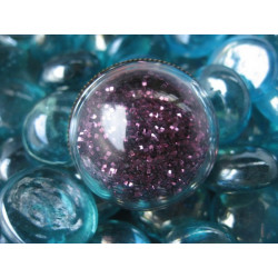 Moving sequins great cabochon ring