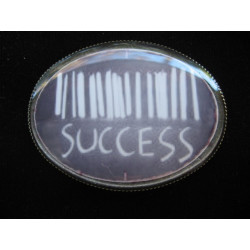 OVAL PIN, Success Bar Code, set in resin