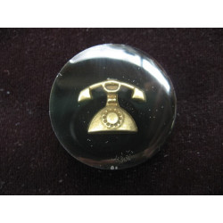 Vintage Ring, Bronze Phone, On Black Resin Background