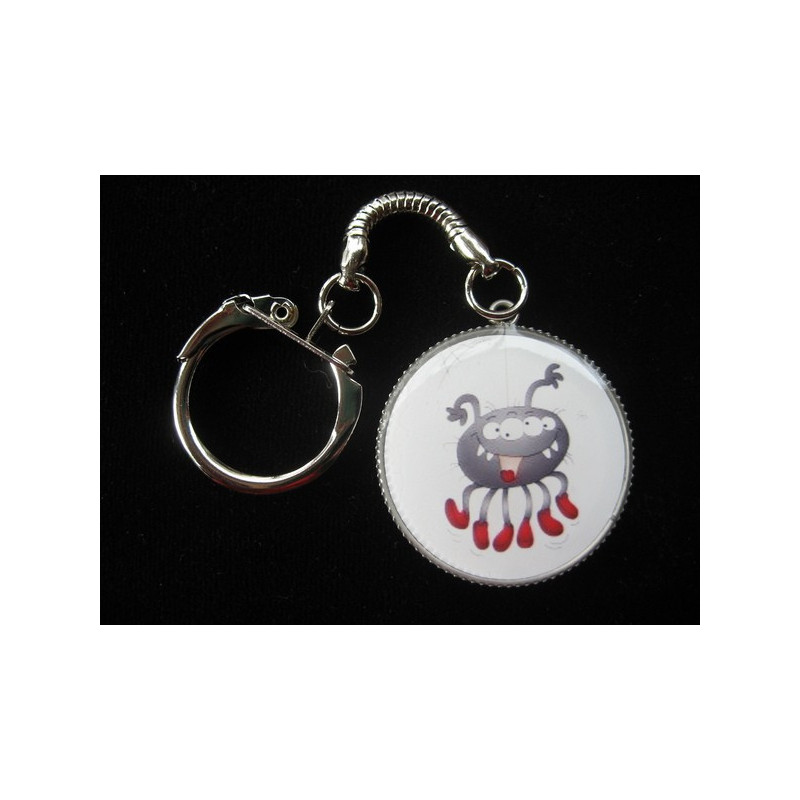 Fancy Keychain, Cartoon Spider, Set in Resin