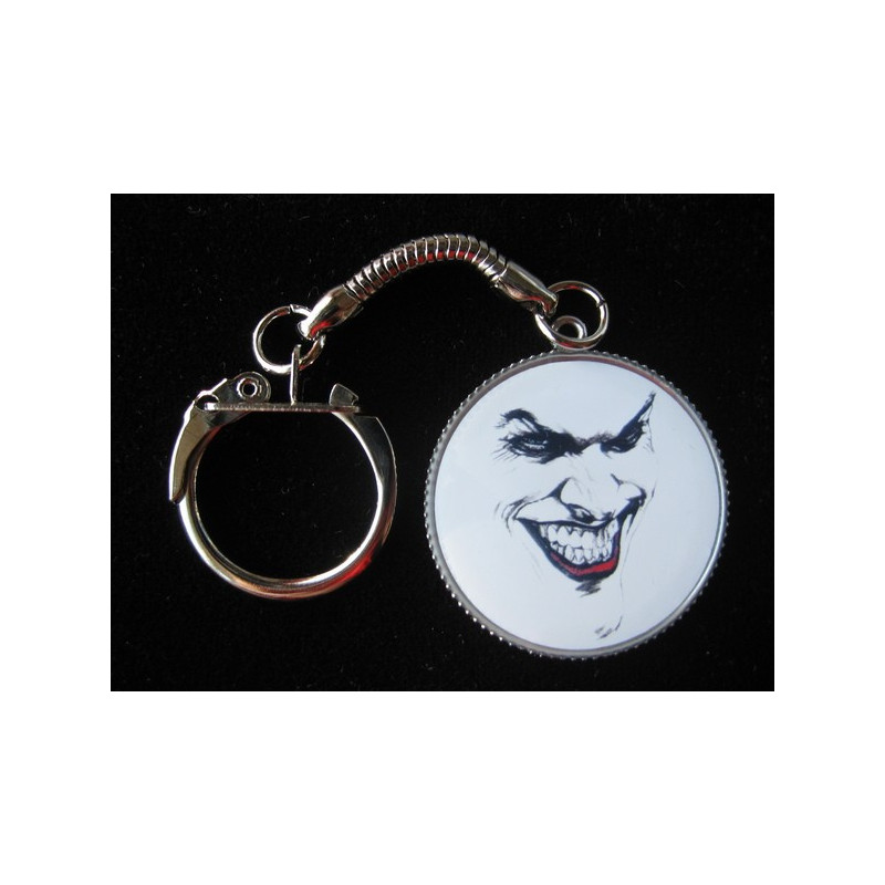 Vintage keychain, Joker, set in resin