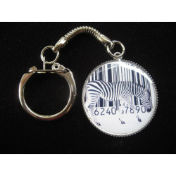 Fancy Key Ring, Totally Zebra Bar Code, Resin Set