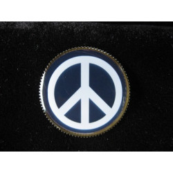 BROOCH vintage, Peace and love on black background, resin set