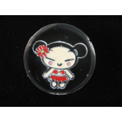 Kawaii RING, japanese doll, on black resin