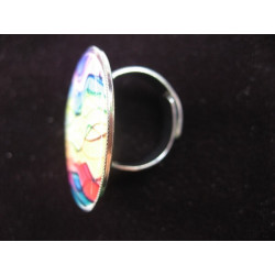 RING graphic, psychedelic patterns, in Fimo