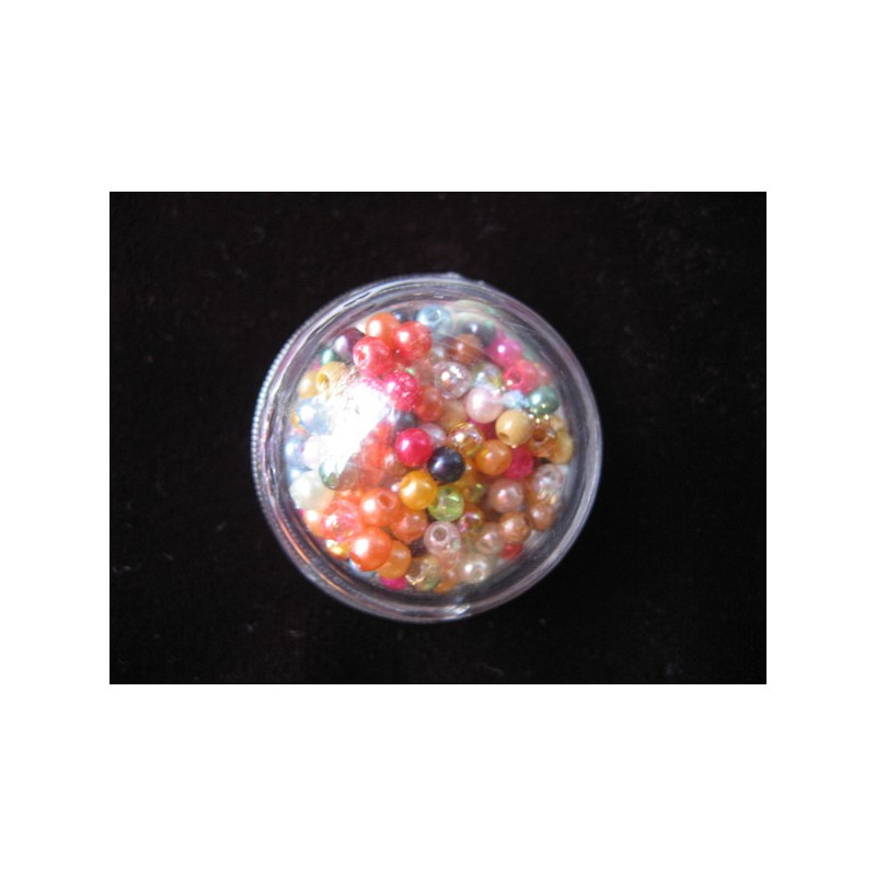 Large dome ring, multicolored beads