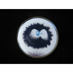 BAGUE fantaisie, Boule de poils, sertie en résine