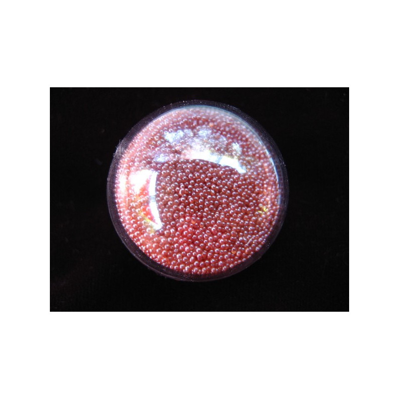 Bague grand dôme à microperles mobiles roses