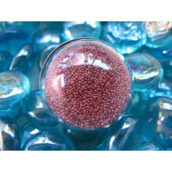 Moving pink micropearls great cabochon ring