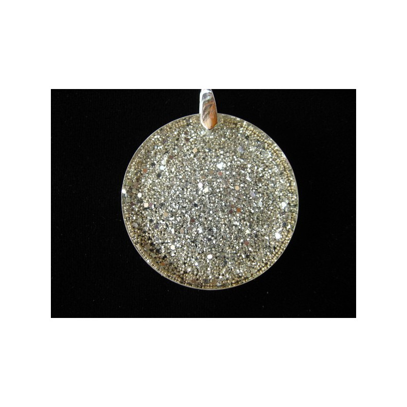 Pendentif fantaisie à paillettes argentées