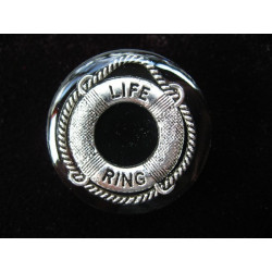 Graphic ring, life ring, on black resin background