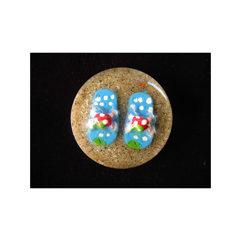 Summer ring, My blue flip flops, on resin sand background