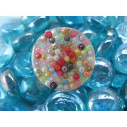 BAGUE fantaisie à perles multicolores