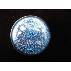 Large dome ring, mobile blue microbeads